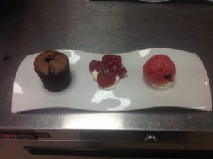 Mackays Catering - three desserts on one long plate