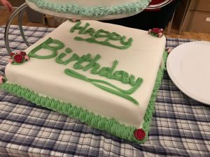 catering happy birthday green cake