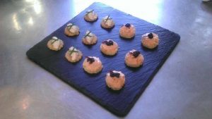 Mackays Catering - starters on a slate