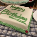 catering happy birthday green cake