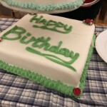 catering happy birthday green cake